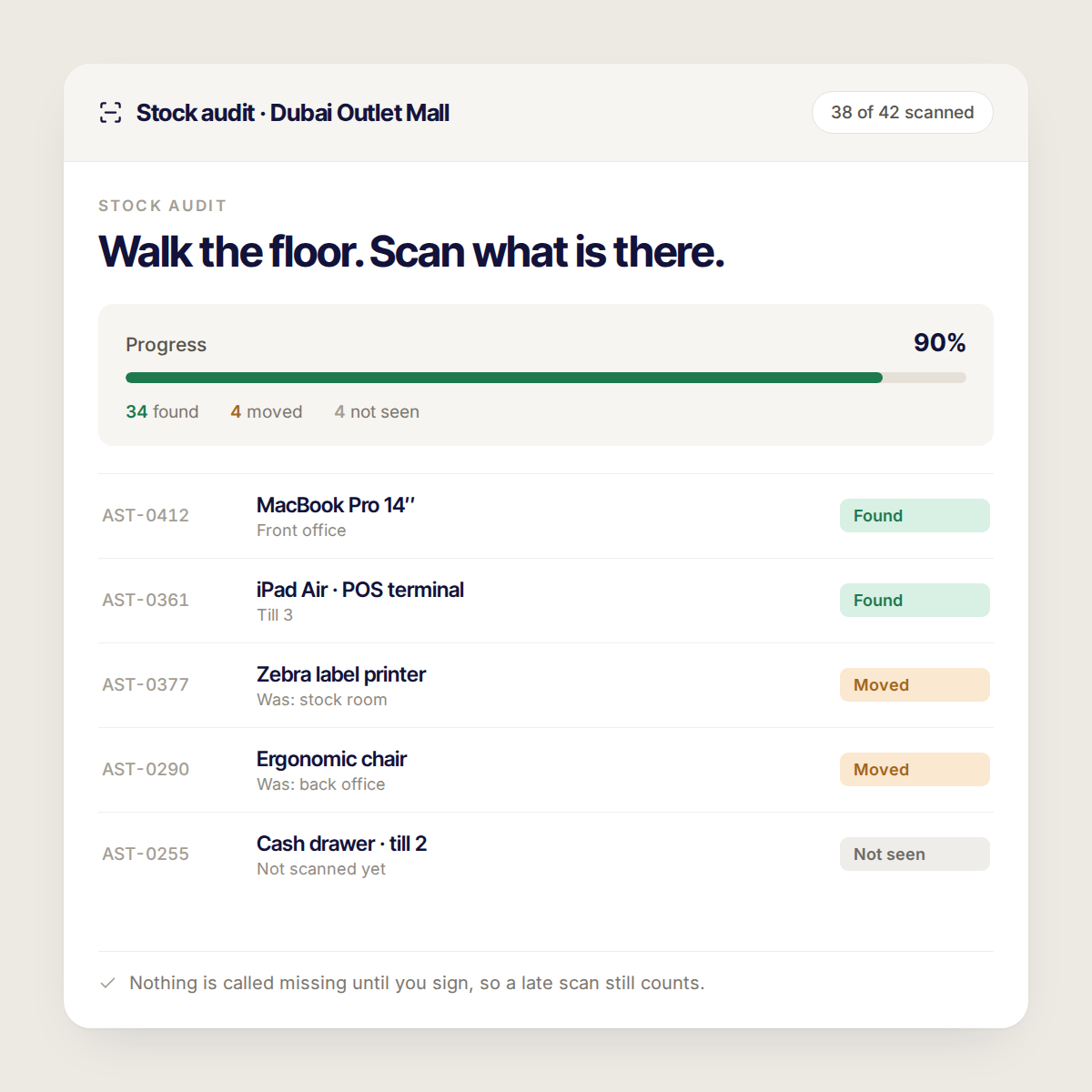 Turn a stock count into a walk around the building.