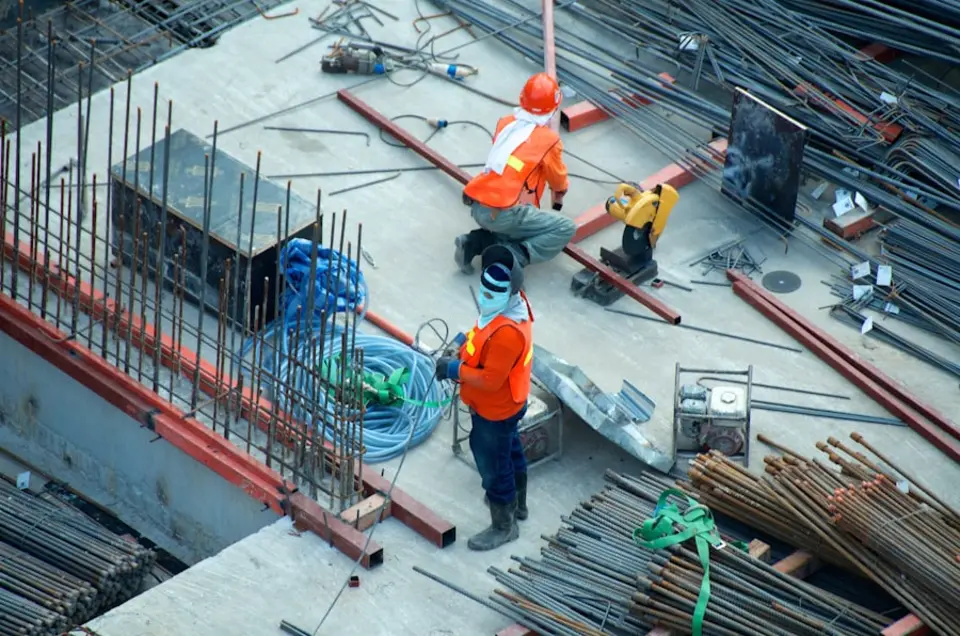 Construction crew working on site
